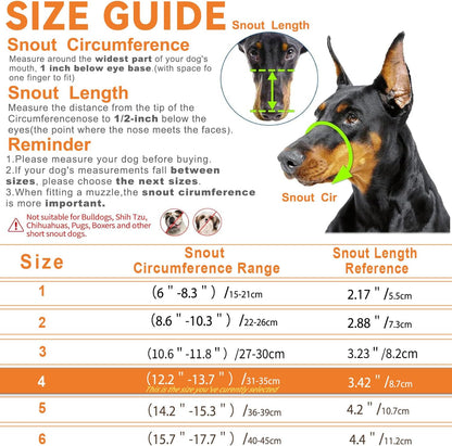 Dog Muzzle – Lightweight Breathable Basket Muzzle, Anti-Biting & Chewing, Adjustable Fit for Small