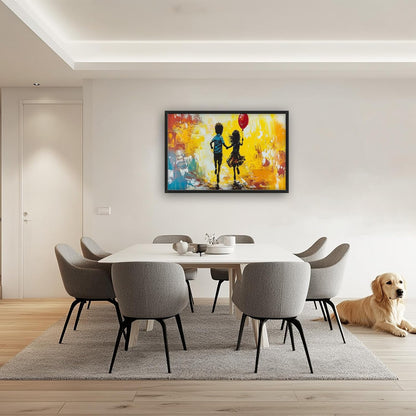 Framed Large Banksy Wall Art for Living Room, Oversized Colorful Graffiti Children Wall Decor