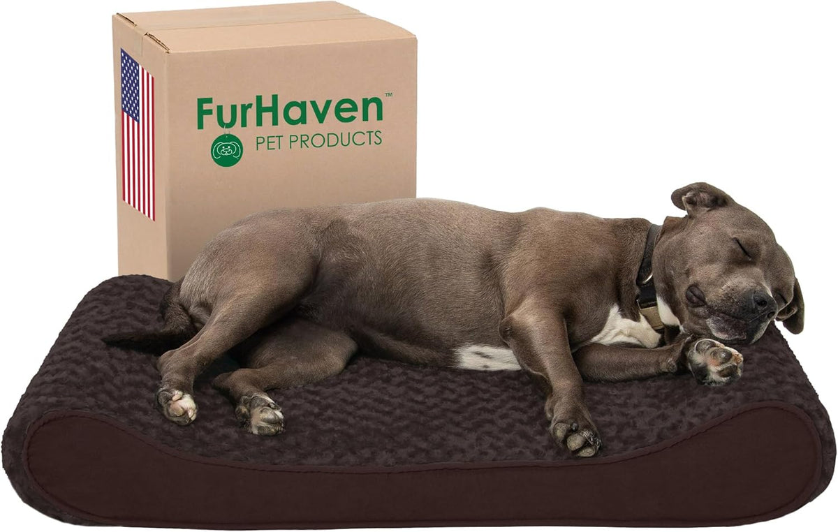 Furhaven Orthopedic Dog Bed for Large/Medium Dogs w/ Removable Washable Cover, For Dogs Up to 38