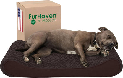 Furhaven Orthopedic Dog Bed for Large/Medium Dogs w/ Removable Washable Cover, For Dogs Up to 38