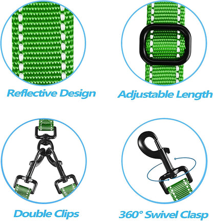 PetBonus Double Dog Leash, No Tangle Dual Leash, Reflective Walking Training Lead, 4 Comfortable