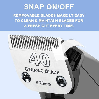 #40 Blades Dog Grooming Clipper Replacement Blades Compatible with Andis/Wahl/Oster Dog