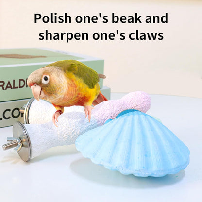Parrot Perch Bird Perches for Cage Parrot Beak Grinding Stone Rough Surface High Calcium Mineral