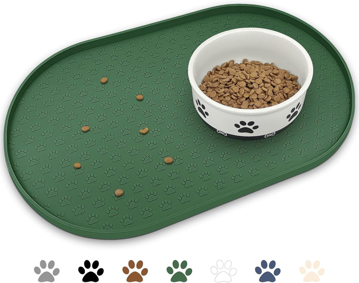 KPWACD Pet Placemat for Dog and Cat, Anti-Slip Waterproof Dogs Feeding Bowl Mat Prevent Food and