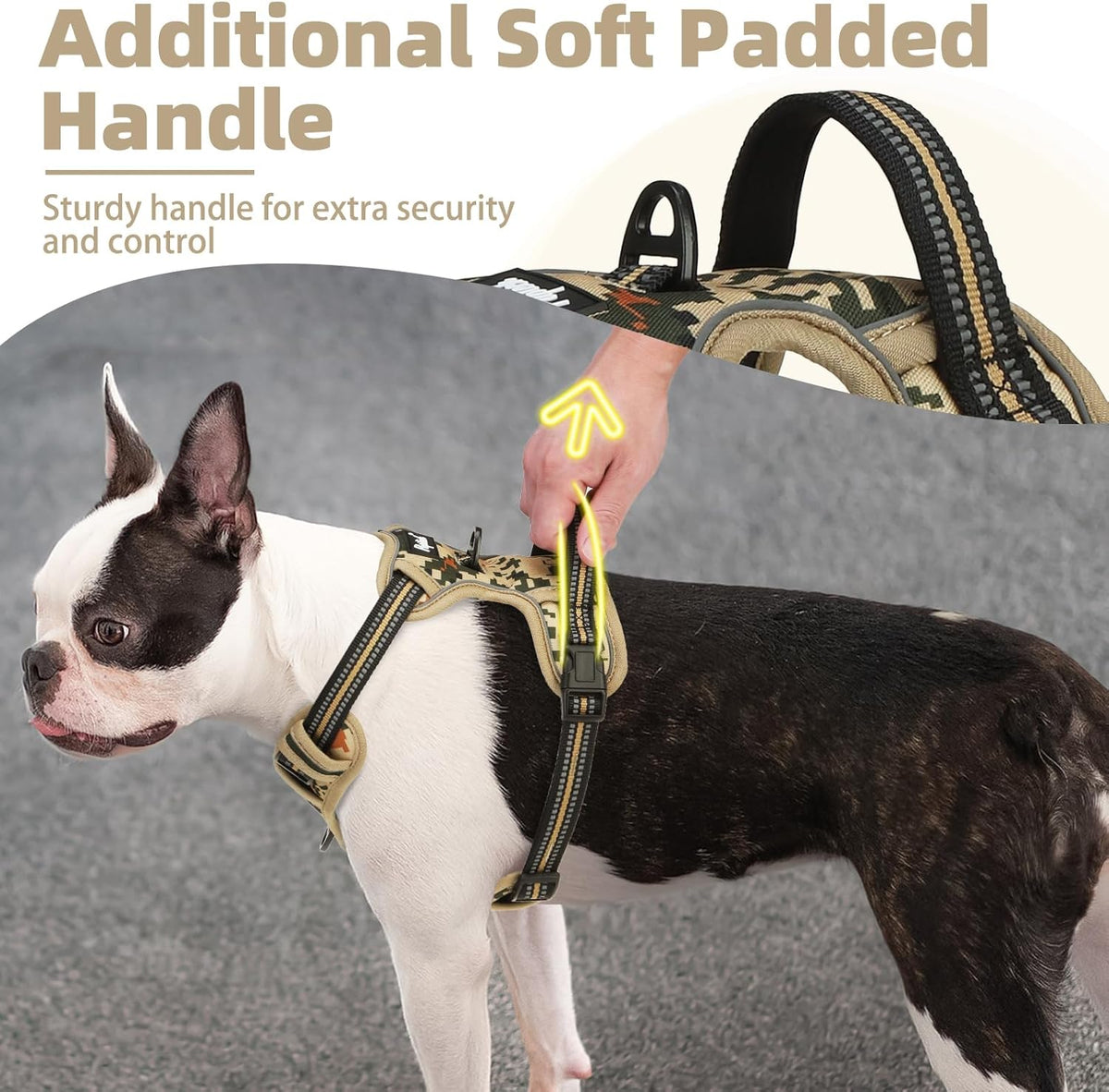 PUPTECK No Pull Dog Harness for Large, Adjustable Reflective Dog Harness with Handle Easy Control