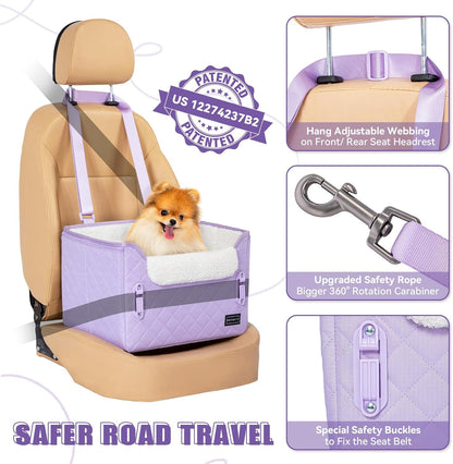 PETSFIT Dog Car Seats for Small Dogs, Patent Safe Buckles Cat Car Seat, Car Seat for Dogs with