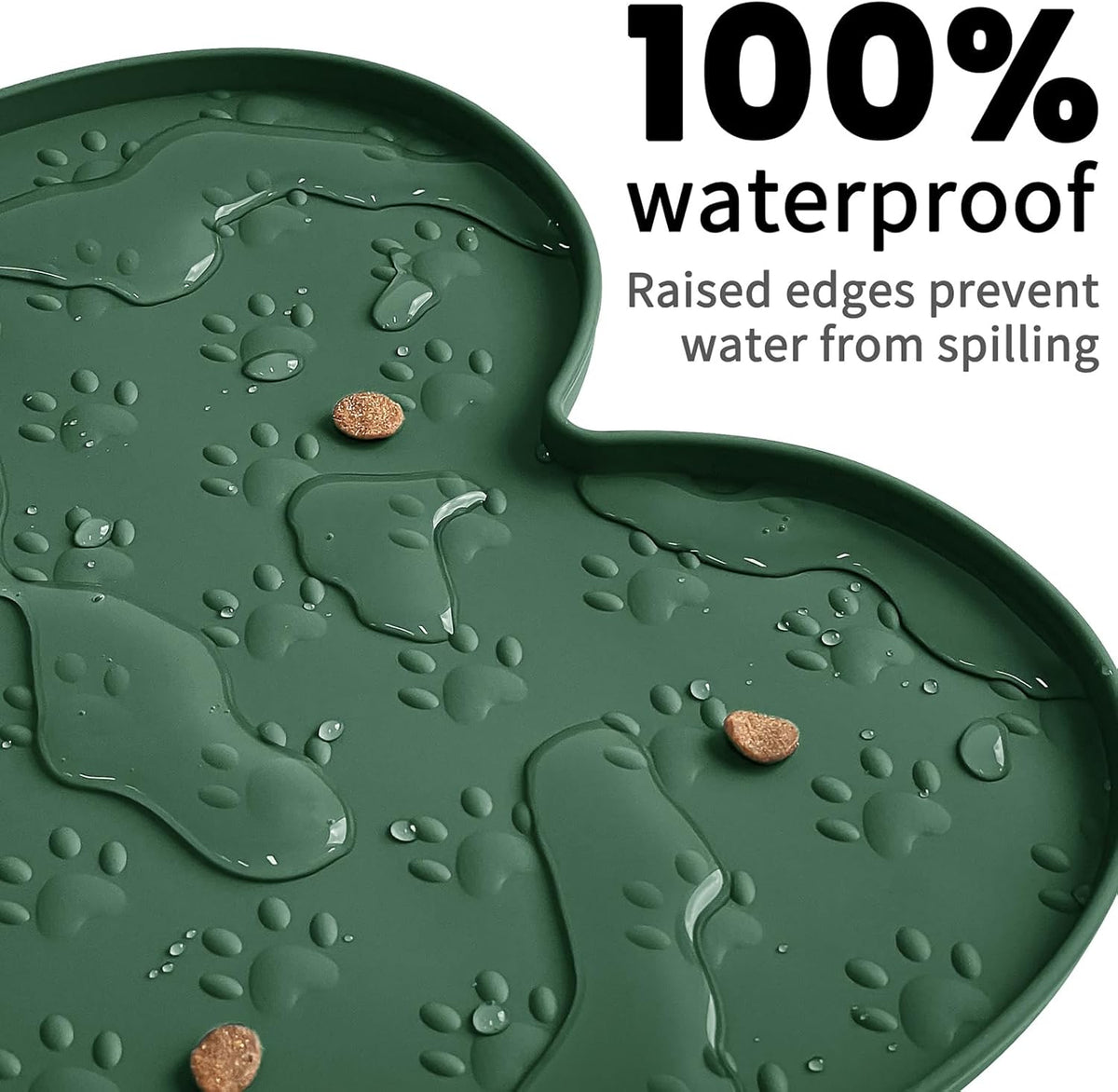 Dog Food Mat Anti-Slip Silicone Dog Bowl Mat Thicker Pet Placemat Waterproof Cat Feeder Pad with