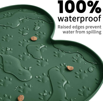 Dog Food Mat Anti-Slip Silicone Dog Bowl Mat Thicker Pet Placemat Waterproof Cat Feeder Pad with