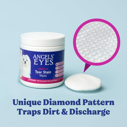 ANGELS' EYES Gentle Tear Stain & Pet Eye Wipes for All Dogs & Cats Textured Grooming Wipes Remove