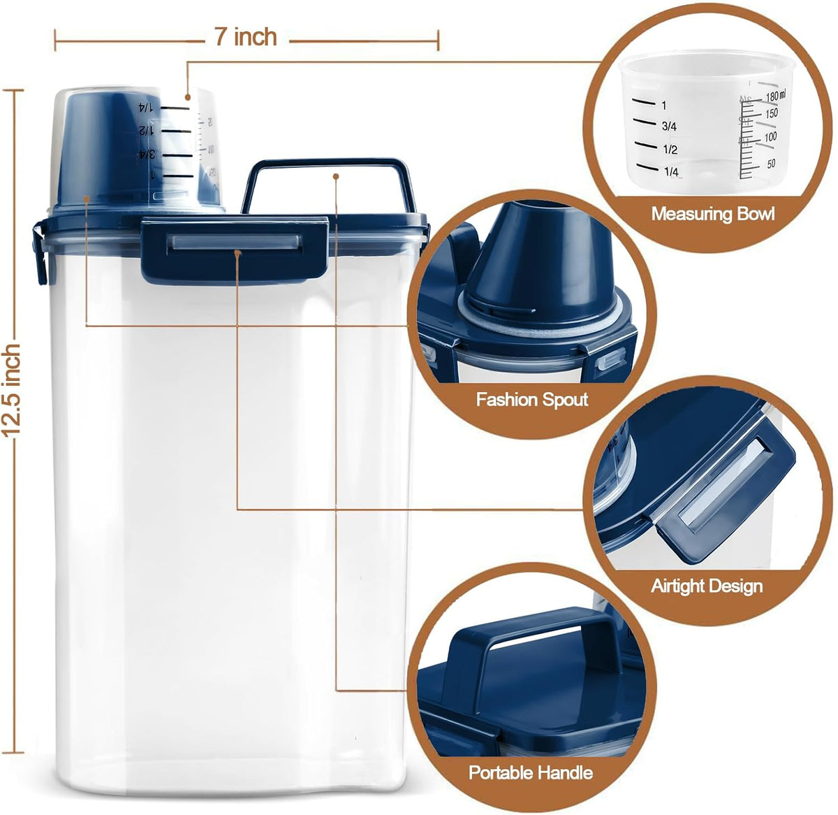 Upgraded Dog Food Storage Container Small, Cat Food Container Airtight, Pet Food Container