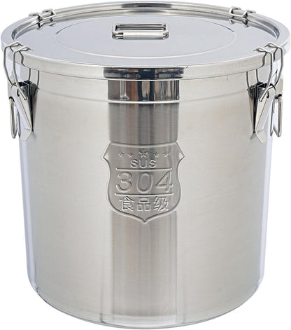 DYNAMI 12.7Gal 304 Stainless Steel Rice Storage Container,Extra Large Food Grade Canister,40-90Lbs