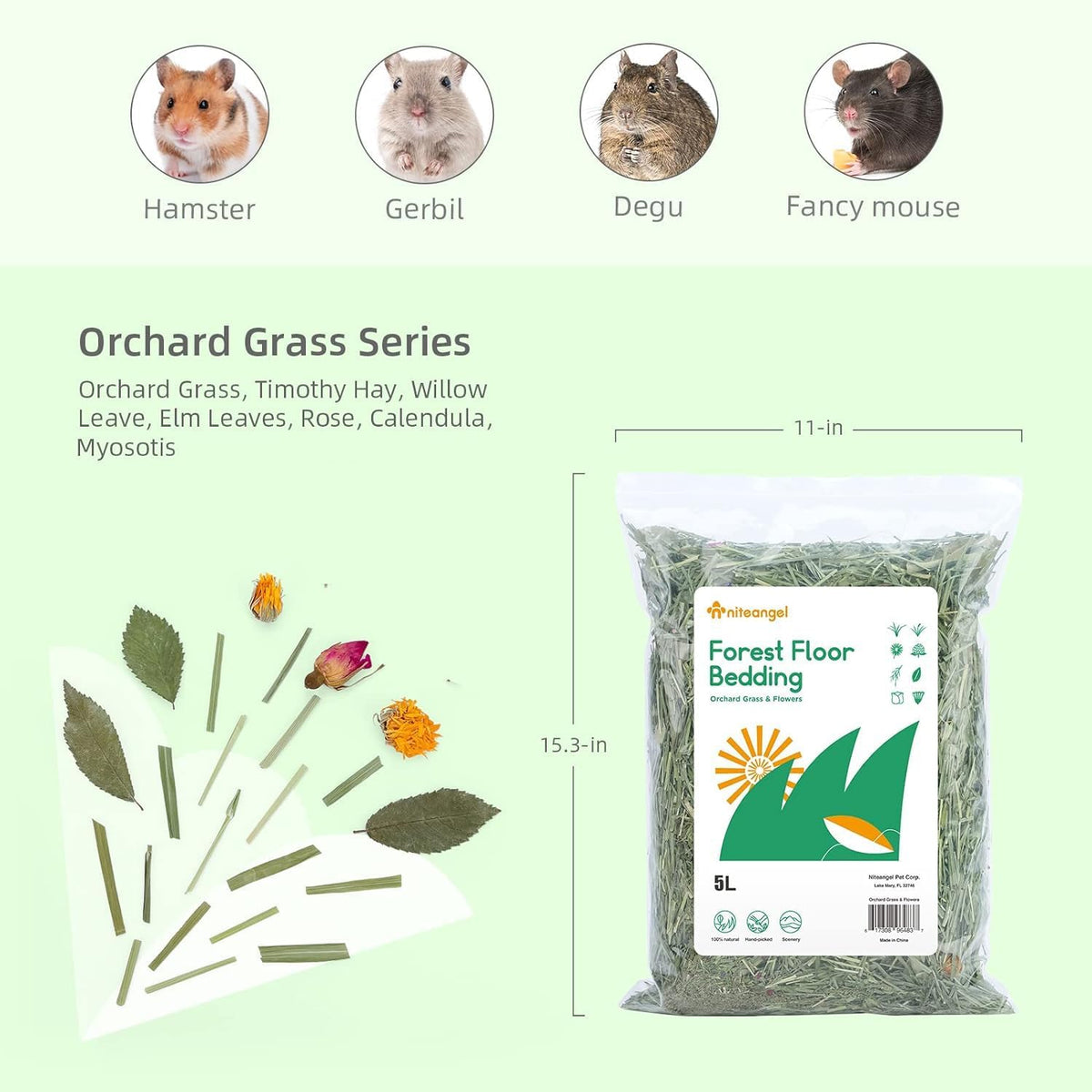 Niteangel Natural & Soft Hamster Bedding Mate Small Animal Habitat Decor for Syrian Dwarf Hamsters