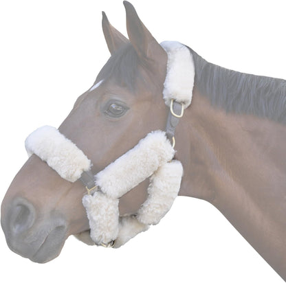 ECP Equine Comfort Products Merino Sheepskin Halter Fleece Set for Horses, 100% Natural Wool, Chafe