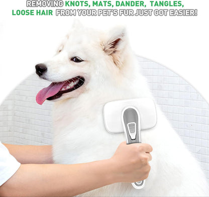Dogs Cats Self Cleaning Slicker Brush for Shedding & Grooming Any Breed of Pets, Remove Loose