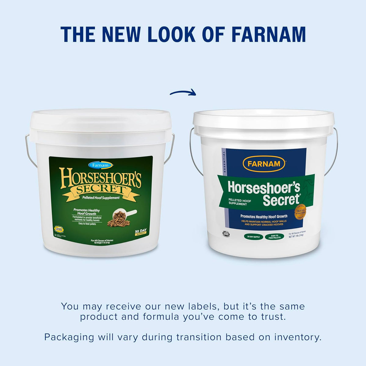 Farnam Horseshoer's Secret Pelleted Hoof Supplement for horses promotes healthy hoof growth, 11lb.