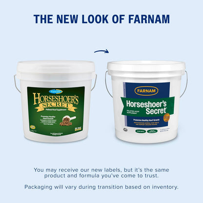 Farnam Horseshoer's Secret Pelleted Hoof Supplement for horses promotes healthy hoof growth, 11lb.