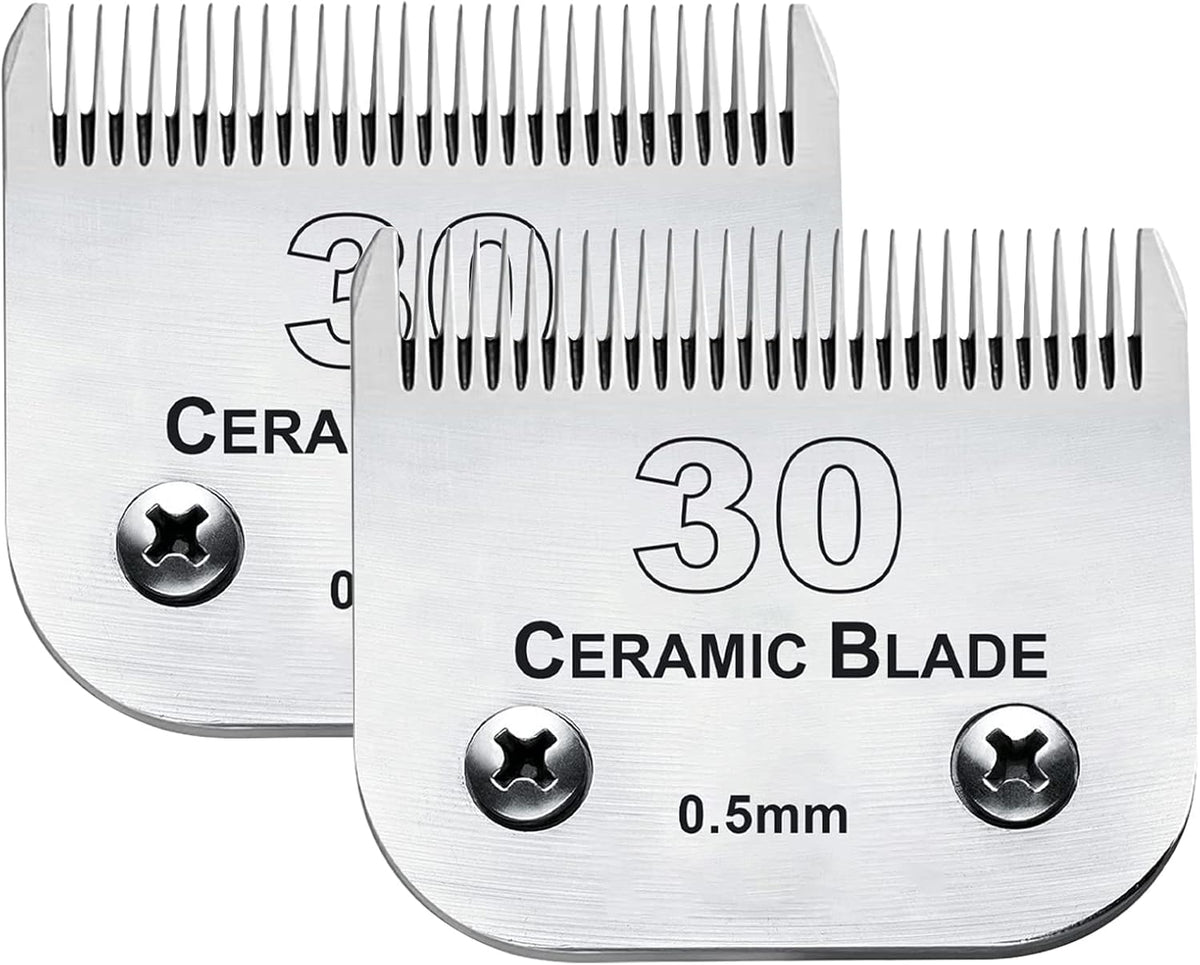 2Pack 30 Blade Dog Grooming Clipper Blades Compatible with Andis/Wahl/Oster Dog Clippers,Detachable
