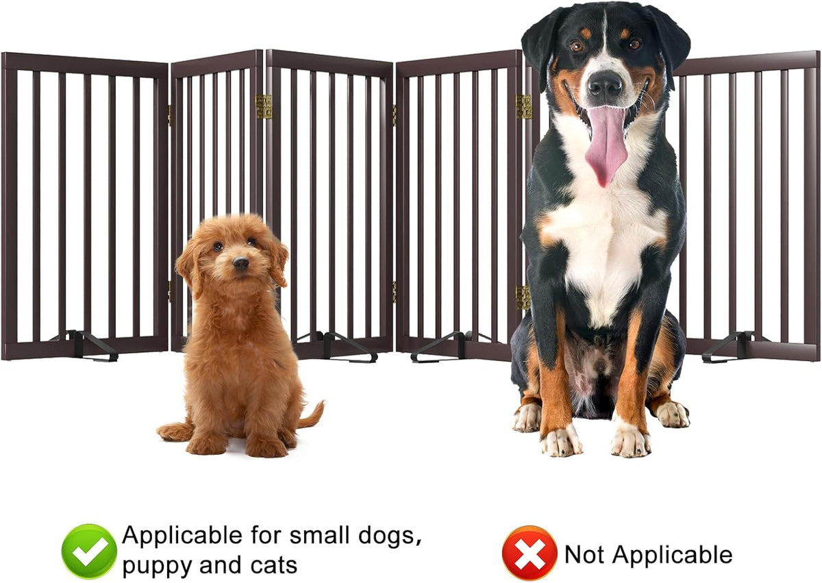 Dog Gates for The House Doorways Extra Wide 110 Inches Wood Freestanding Pet Gates for Dogs Indoor