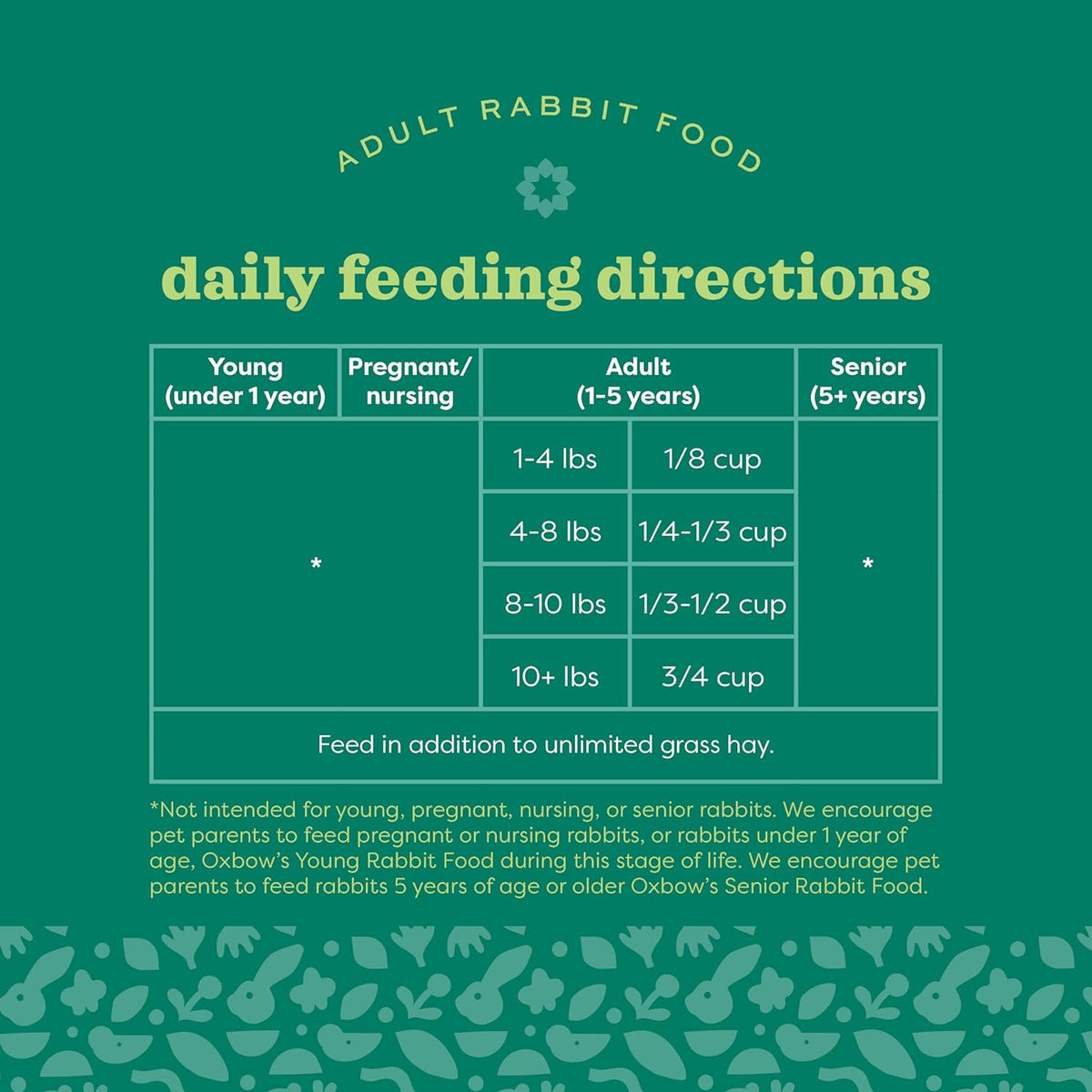 Oxbow Essentials Rabbit Food, Adult, Made with Oxbow Timothy Hay for Rabbit, Pet Pellets with