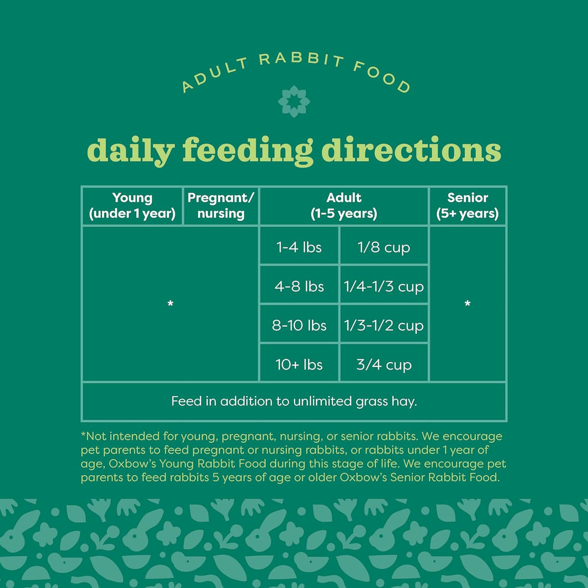 Oxbow Garden Select Rabbit Food, Adult, Made Timothy Hay for Rabbit, Bunny Food Pellets, Non-GMO