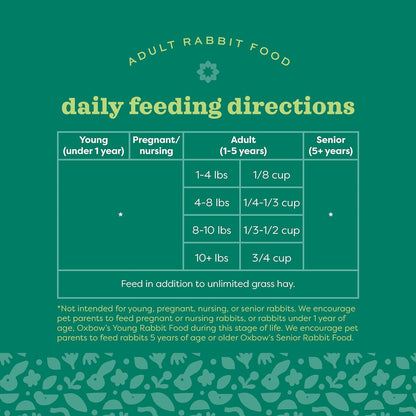 Oxbow Garden Select Rabbit Food, Adult, Made Timothy Hay for Rabbit, Bunny Food Pellets, Non-GMO