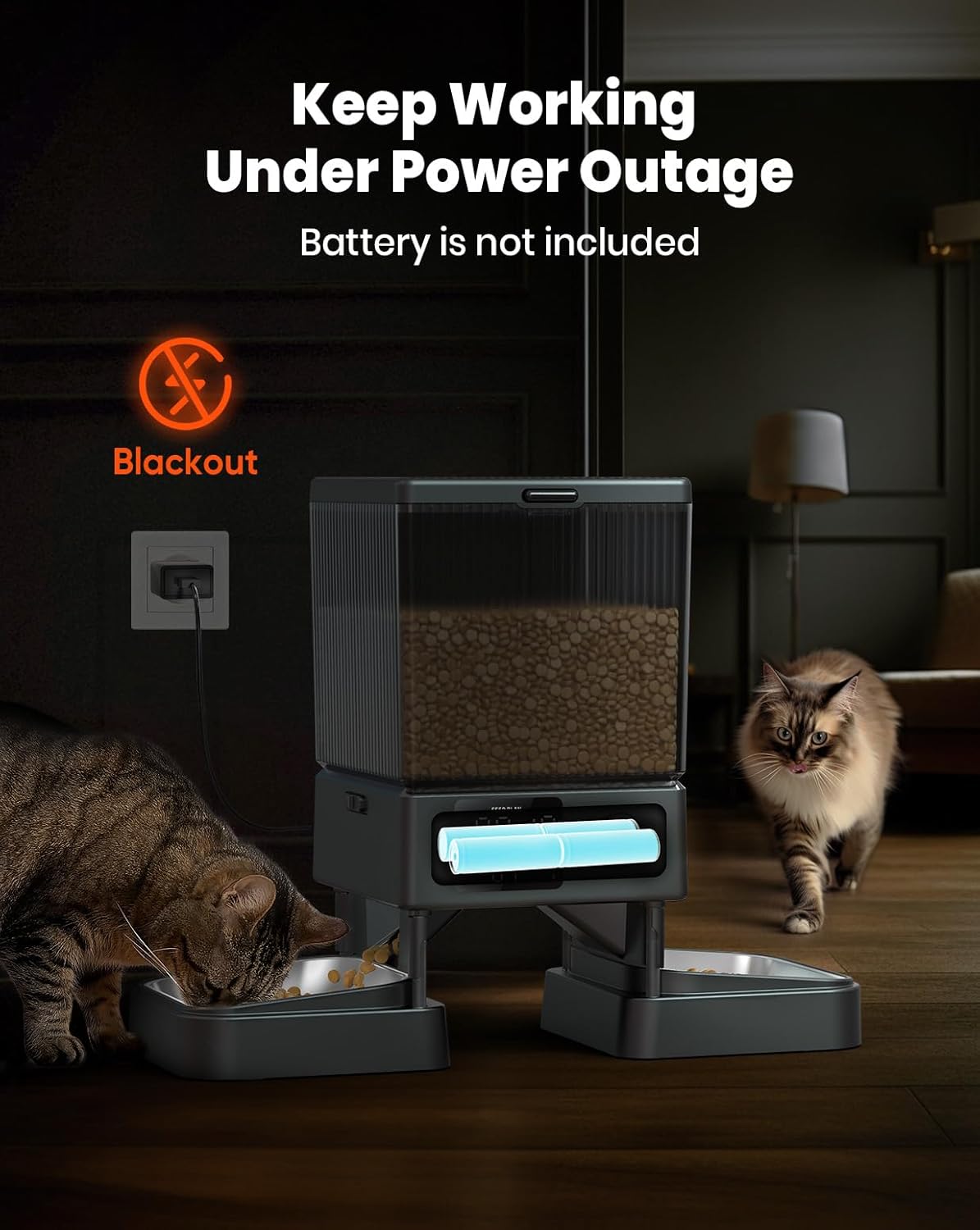 oneisall Automatic Cat Feeder for 2 Cats, 20 Cups/5L Automatic Cat Food Dispenser for Small Pets