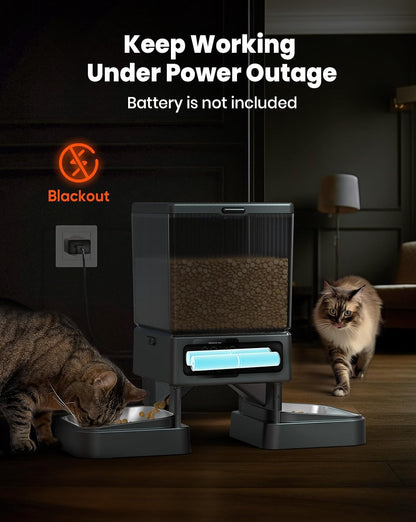 oneisall Automatic Cat Feeder for 2 Cats, 20 Cups/5L Automatic Cat Food Dispenser for Small Pets