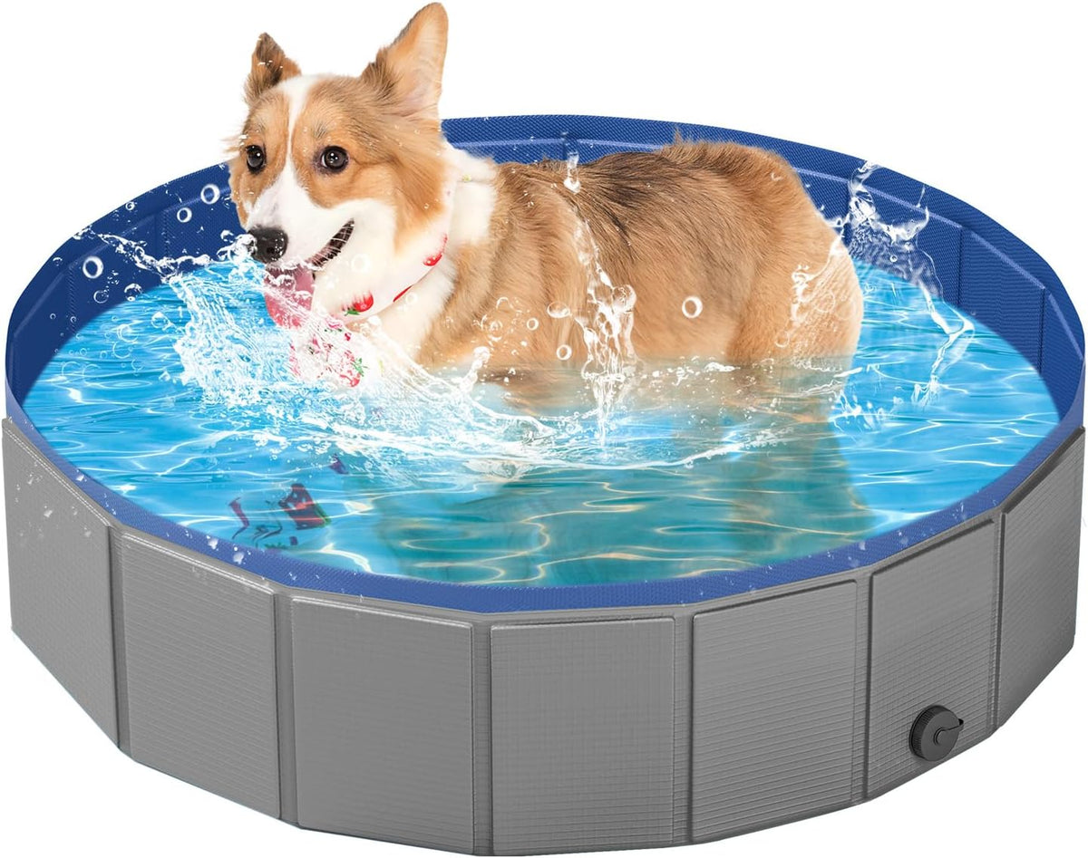 YSJILIDE Portable Dog Pool PVC Pet Swimming Pool Bathtub Collapsible Dog Pool, Hard Plastic Pool