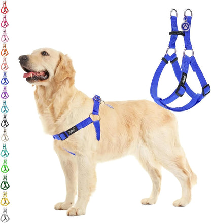 PUPTECK No Pull Dog Harness Soft Adjustable Basic Nylon Step in Puppy Vest Outdoor Walking with ID