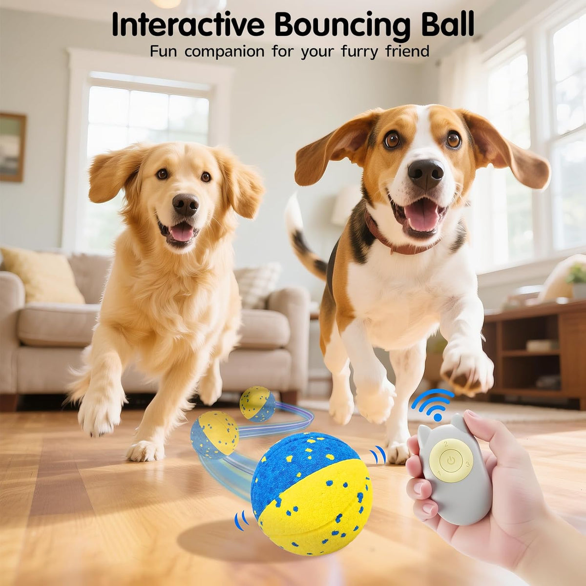 Dog Ball Smart Interactive Dog Toy with Remote Control,Automatic Moving,Bouncing and Rotating 3