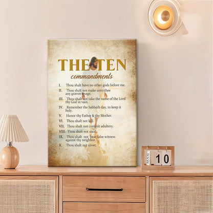The Ten Commandments Christian Pictures Wall Art, Bible Verse Jesus Bathroom Wall Decor Religion