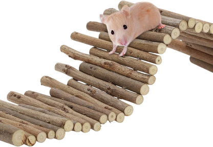 Hamster Toys, Flexible Hamster Wooden Bridge, 11.8In Hamster Fence, Hamster Cage Decor and