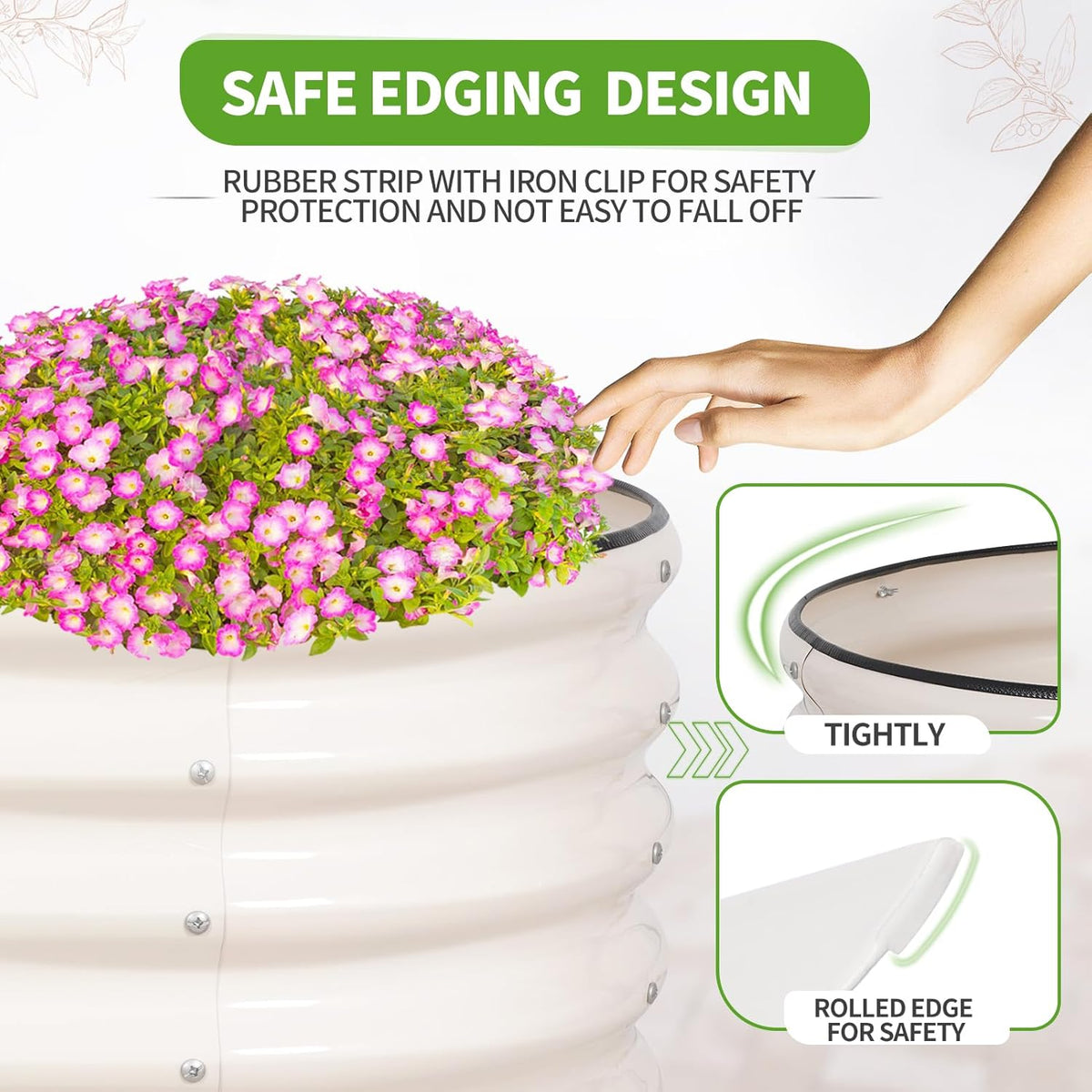 Galvanized Raised Garden Bed - 4x2x1.4FT Metal Planter Boxes Outdoor | Oval Steel Raised Bed Kit