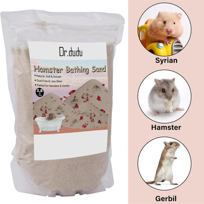 DR.DUDU Hamster Bath Sand, 2.8lb Dust Free Desert Sand or Potty Litter Sand for Hamster Chinchillas