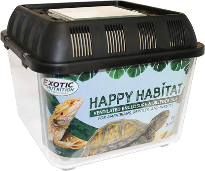 Happy Habitat (Standard) - Ventilated Enclosure & Breeder Box - for Live Feeder Insects, Reptiles