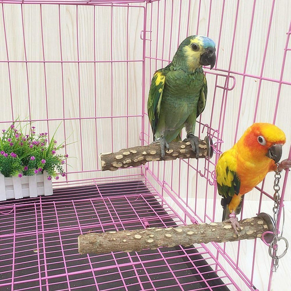 PINVNBY 3Pcs Bird Perches for Cage, Nature Wood Prickly Parrot Stand Toy Paw Grinding Stick for