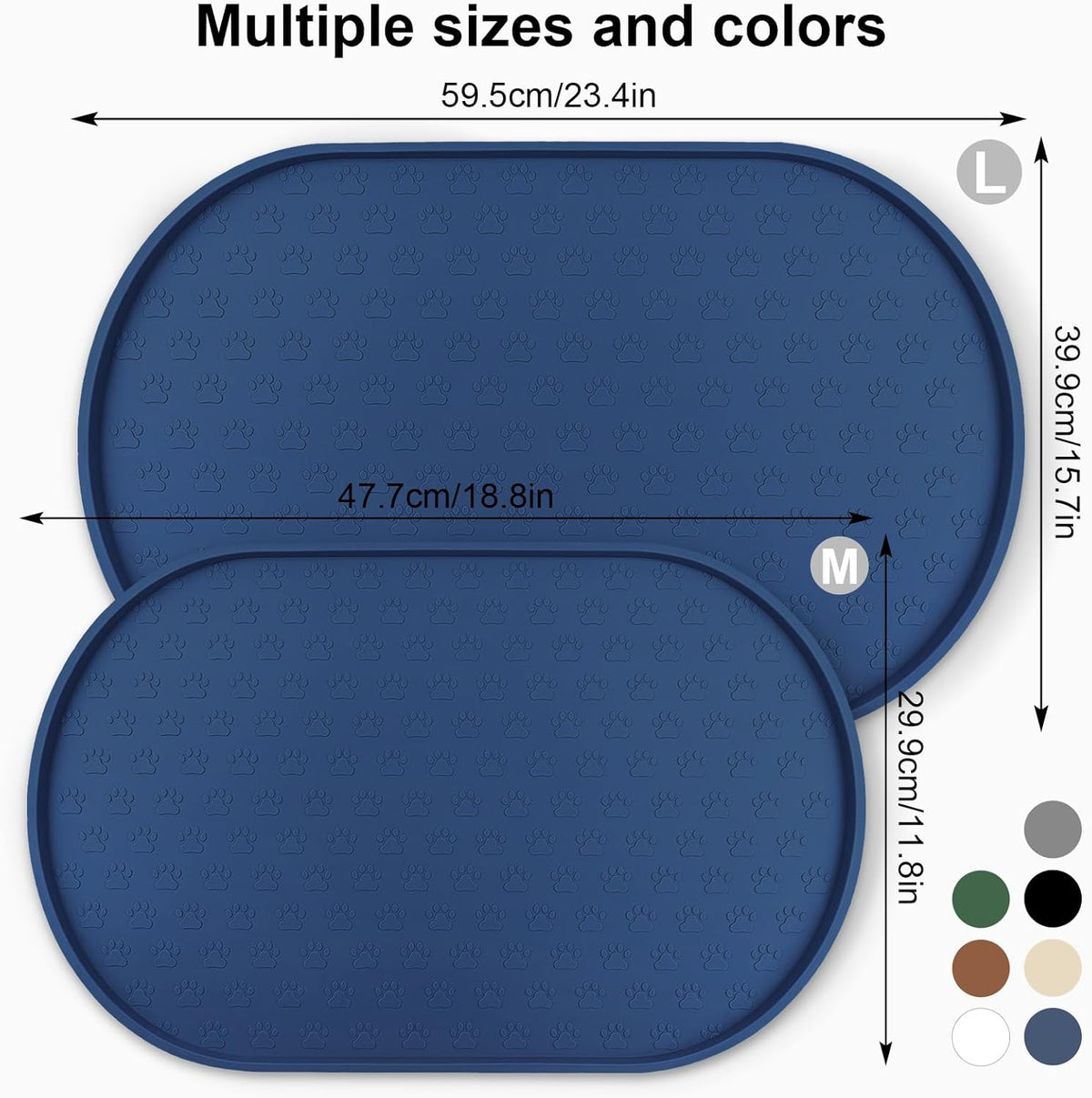 KPWACD Pet Feeding Mat for Dogs and Cats, Silicone Dog Placemat Non-Slip Waterproof Bowl Mats