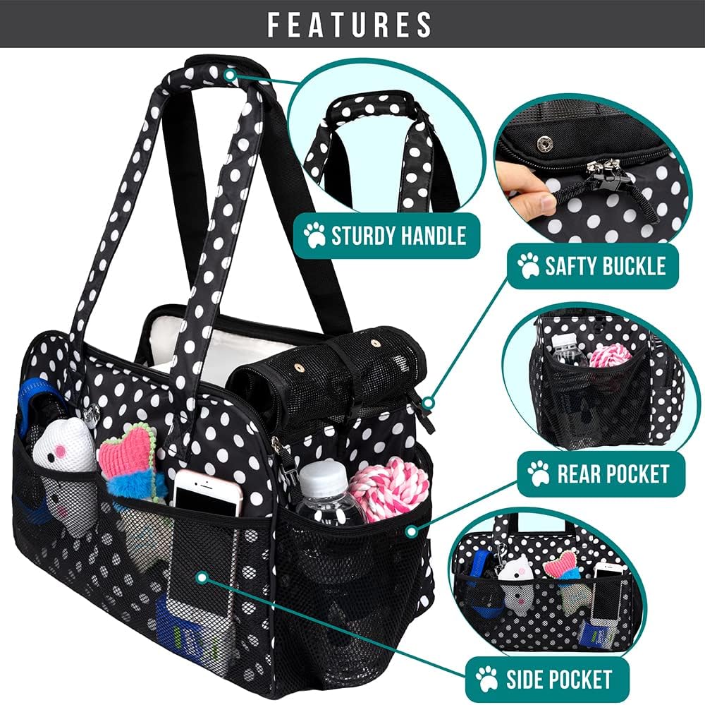 PetAmi Small Dog Purse Carrier, Soft-Sided Pet Carrier Bag with Pockets, Portable Puppy Cat Travel