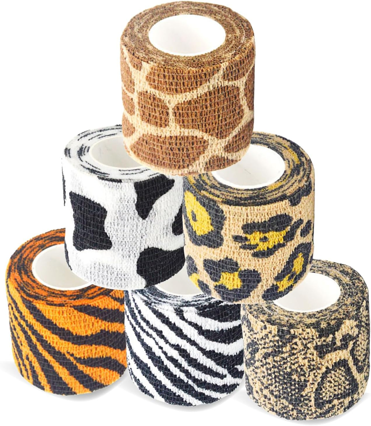 Pet Bandage 6 Rolls, Adhesive Bandage, Self Adhesive Bandage, First Aid Adhesive Gauze, for Horses