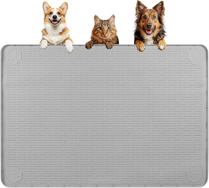 Dog Food Mat, Extra Large 40" x 28" Silicone Pet Feeding Mat for Small, Medium, and Large Pets