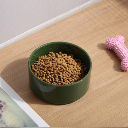 Petygooing Dog Bowls,Ceramic Cat Dog Bowl Set with Wood Stand for Food and Water,Non-Slip Cute