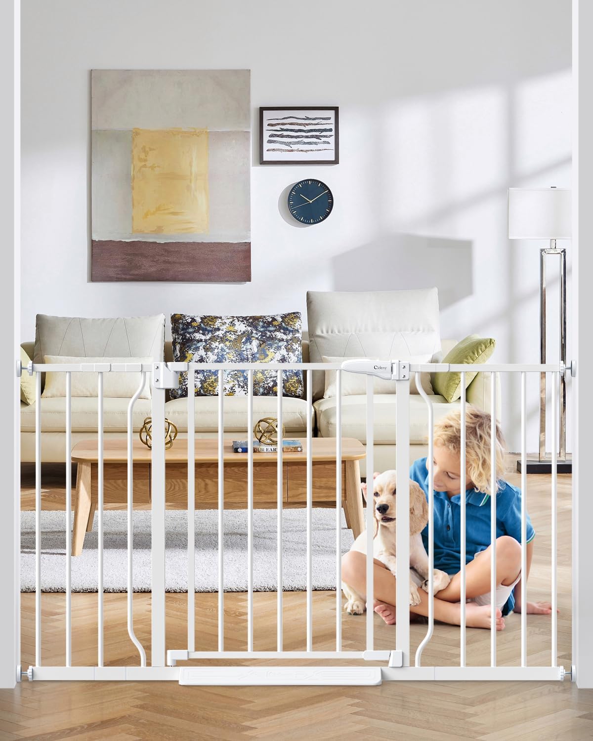 29"-51" Baby Gate for Stairs, Auto Close Stroller Friendly Dog Gate Indoor for Doorways, Pressure