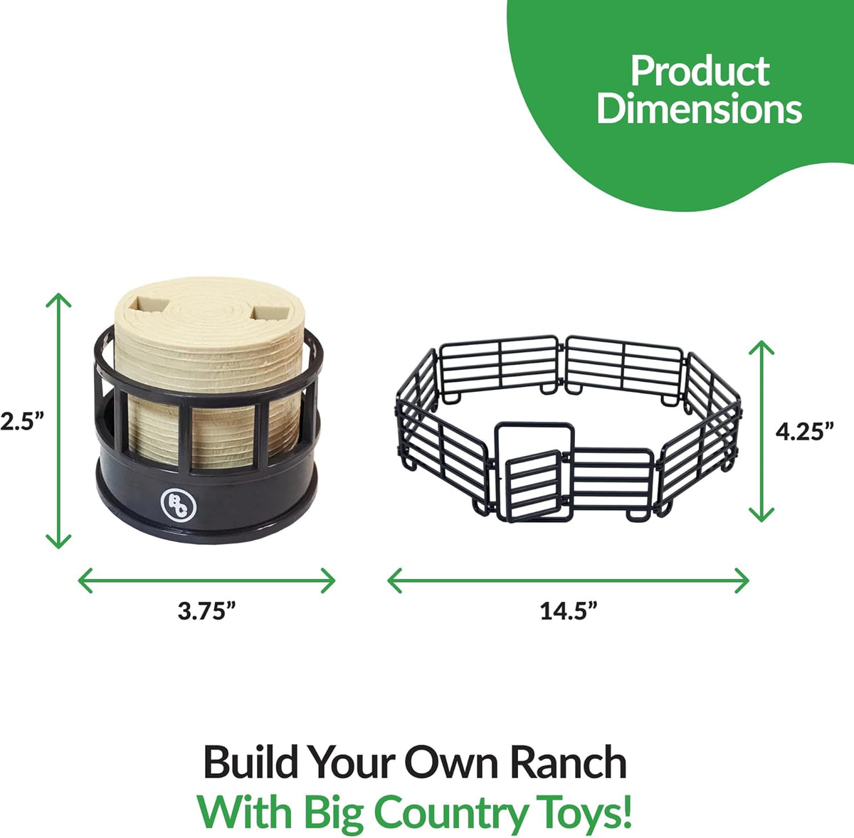 Big Country Toys 12-Piece Ranch Set - Farm Animal Toys for 3 Year Old Boys and Girls - Toy Figures
