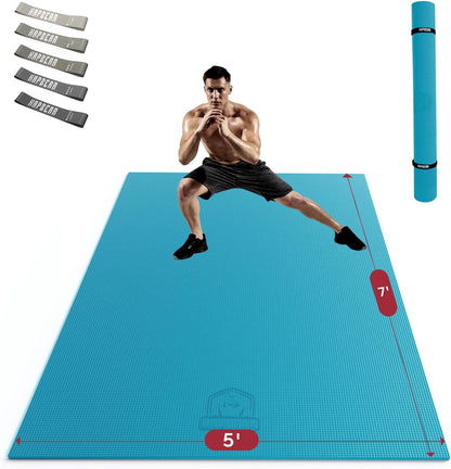 HAPBEAR Extra Large Exercise Mat-7'x5'/6'x8'/6'x9'/6'x10'/6'x12'x8mm(1/3 inch),Non-Slip, Ultra