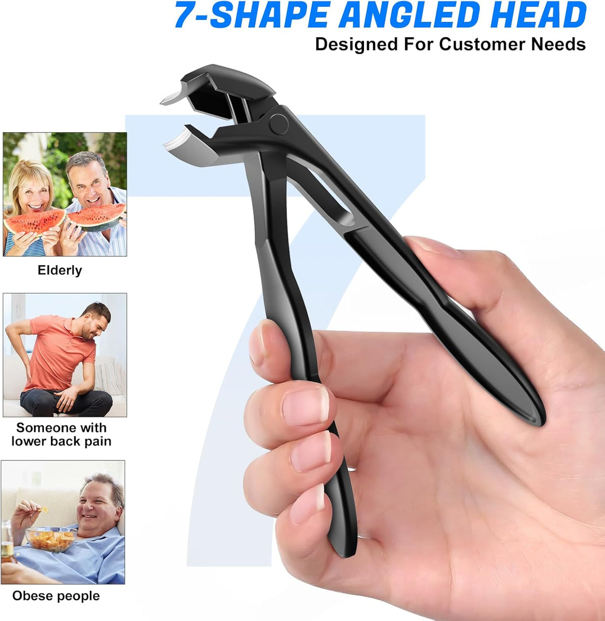 Toenail Clippers for Seniors Ingrown Thick Toenails, 2025 Angled Head Toe Nail Clippers with