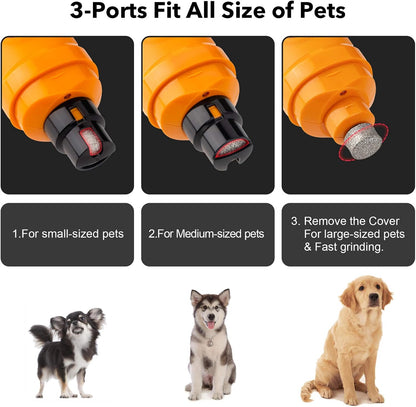 Casfuy Dog Nail Grinder with 2 LED Light - New Version 2-Speed Powerful Electric Pet Nail Trimmer