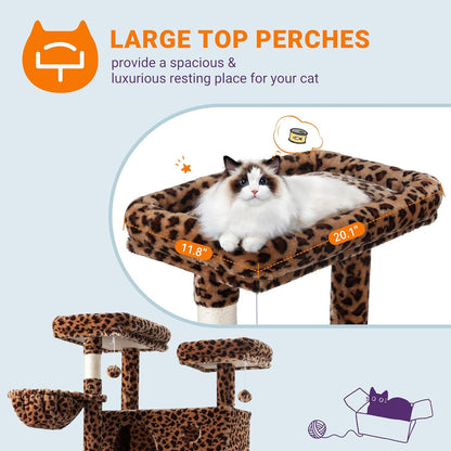 Allewie 81 Inches Tall Cat Tree/Multi-Level Large Climbing Tree House and Towers for Big