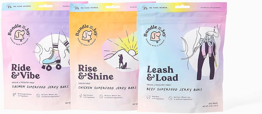 Bundle x Joy Dog Treats Jerky Snack Bars, Variety 3-16 oz Bags, Puppy & Dog Training Treats