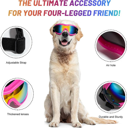 NVTED Dog Sunglasses Goggles, UV Wind Dust Fog Protection Pet Glasses Eye Wear Protection with
