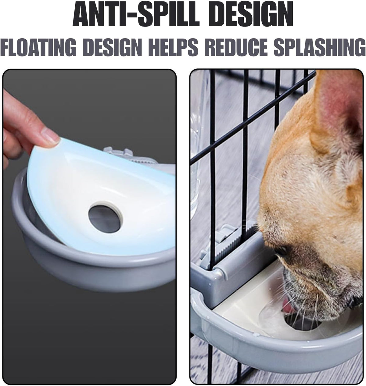Automatic Pet Food Water Dispenser, Auto Gravity Pet Feeder Water Bottle Set for Crate, Feeding